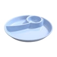 thumbnail image 1 of JeashCHAT Plastic Dinner Plates Round Divided Plates for Kitchen 3 Compartments Snack Plate Fruit Plate, Sushi Plate Dumpling Plate with Dipping Saucer, 10 inch, 1 of 7