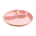 thumbnail image 1 of JeashCHAT Plastic Dinner Plates Round Divided Plates for Kitchen 3 Compartments Snack Plate Fruit Plate, Sushi Plate Dumpling Plate with Dipping Saucer, 10 inch, 1 of 7