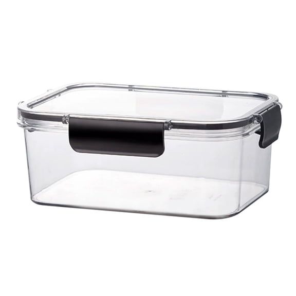 JeashCHAT Plastic Food Storage Container with Snap Lids, Clear Rectangle Meal Prep Container, Freezer Airtight Leakproof Food Fresh-Keeping Box for Fruits Vegetables Butter Cheese