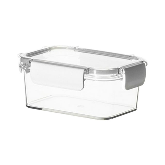 JeashCHAT Plastic Food Storage Container with Snap Lids, Clear Rectangle Meal Prep Container, Freezer Airtight Leakproof Food Fresh-Keeping Box for Fruits Vegetables Butter Cheese