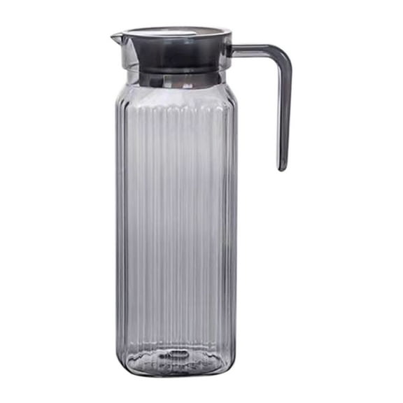 JeashCHAT Plastic Pitcher for Fridge, Water Pitcher with Lid and Spout, Cold Water Kettle Large Iced Tea Pitcher for Coffee, Juice and Beverage (Gray)