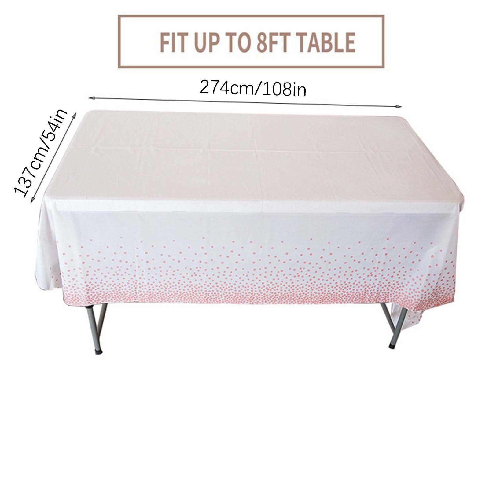 JeashCHAT Plastic Tablecloths for Rectangle Tables, Rose Gold Dot Table