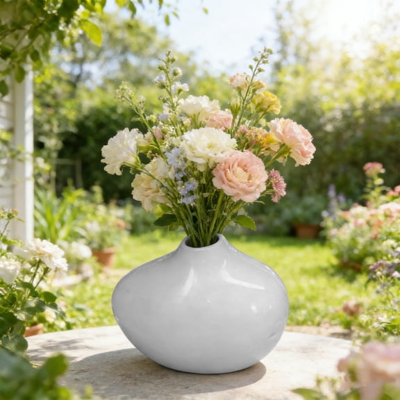 JeashCHAT Plastic Vase, Modern Decorative Flower Vase for Tabletop Centerpiece Home Office Table Shelf Decor
