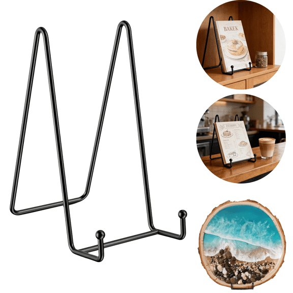 JeashCHAT Plate Stands for Display, 6 Inch Display Stand, Cookbook Stand, Tabletop Decorative Metal Frame Holder, Display Easel for Plate, Photo, Platter