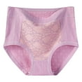 thumbnail image 1 of JeashCHAT Plus Size Women's High Waist Cotton Briefs, Solid Color Lace Underwear, Soft Breathable Full Coverage Ladies Panties, Everyday Wear, 1 of 6