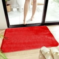 thumbnail image 1 of JeashCHAT Plush Bathroom Rug Non-Slip Absorbent Bath Mat Ultra Soft Small Area Rug for Living Room Bedroom, Machine Washable, 24x16 inch, Red, 1 of 8