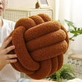 thumbnail image 1 of JeashCHAT Plush Knot Ball Pillow, Decorative Throw Pillows Plush Toy Waist Cushion Pillow for Sofa Bed Car Office Home Decor, 8.66"x8.66", Brown, 1 of 6