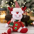 thumbnail image 1 of JeashCHAT Plush Reindeer Christmas Ornament, 7 inch Soft Stuffed Reindeer with Red Knitted Christmas Hat, Christmas Tree Hanging Decorations, Xmas Gifts, 1 of 4