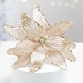 thumbnail image 1 of JeashCHAT Poinsettia Artificial Christmas Flowers Glitter Poinsettia Picks Christmas Ornaments Christmas Tree Flower Decorations with Stems for Wreath Floral Arrangement Vase, 1 of 7