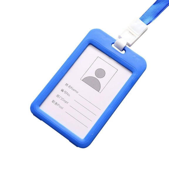 JeashCHAT Portable Colorful Employee Plastic ID Card Holder Name Tag Lanyard Neck Strap