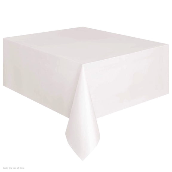 JeashCHAT Large Plastic Rectangle Table Cover Cloth Wipe Clean Party Tablecloth Covers WH