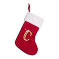 thumbnail image 1 of JeashCHAT Red Knitted Christmas Stocking, Personalized Embroidered Initial Letter Candy Stockings with White Super Soft Plush Cuff, Christmas Decorations Holiday Party Xmas Gifts, 11.8" x 8.27", 1 of 3