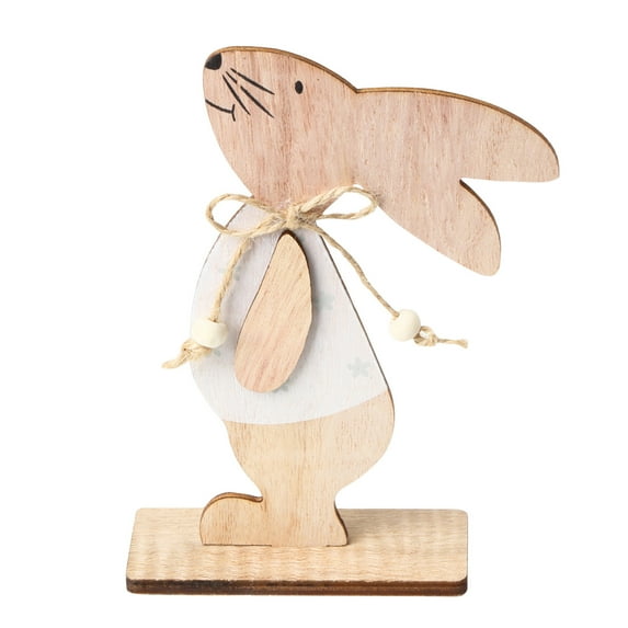 JeashCHAT Retro Bunny Easter Wooden Decorations, Rustic Rabbit Tabletop Decor for Centerpiece Home Farmhouse Party Spring Summer Holiday