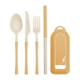 thumbnail image 1 of JeashCHAT Reusable Travel Utensils Set with Case, Wheat Straw Travel Cutlery Set, Knife Fork Spoon Straw, Camping Picnic Lunch Box Tableware Set, 1 of 6