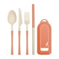 thumbnail image 1 of JeashCHAT Reusable Travel Utensils Set with Case, Wheat Straw Travel Cutlery Set, Knife Fork Spoon Straw, Camping Picnic Lunch Box Tableware Set, 1 of 6