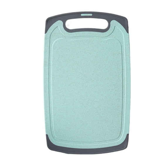 JeashCHAT Reversible Kitchen Cutting Board Lightweight Plastic Chopping Board Double Sided for Camping, Dishwasher Safe, Non-Slip, with Easy Grip Handle (Mint Green)
