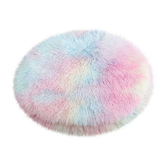 JeashCHAT Round Plush Cat Bed Mat 15.7 inch Pet Cushion for Indoor Cats Puppy, Washable Warm Cat Dog Bed Cushion Pad Mat