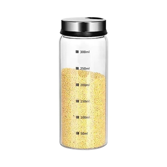 JeashCHAT Salt Shaker Pepper Shaker with Adjustable Pour Holes, Clear Glass Shaker Bottles Spice Dispenser Seasoning Cans for Home Kitchen Restaurant BBQ