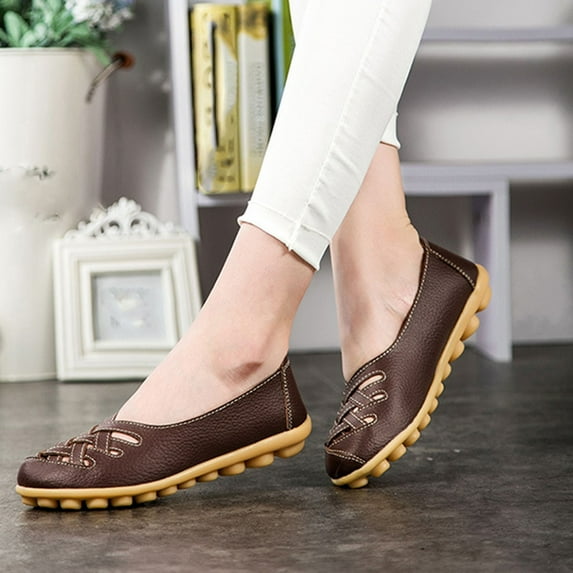 JeashCHAT Sandals for Women Summer Women's Flats Shoes Hollow Out Leisure Shoes Slip On Work Shoes Comfort Walking Shoes
