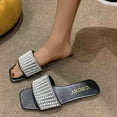 thumbnail image 1 of JeashCHAT Sandals for Women Women's Flat Sandals Bottomed Casual Shoes Square Toe Open Toe Slippers, 1 of 5