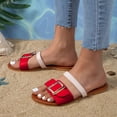 thumbnail image 1 of JeashCHAT Sandals for Women Women's Flat Sandals Fashion Buckle Roman Shoes Women's Beach Slippers, 1 of 4
