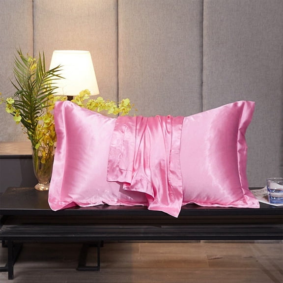 JeashCHAT Satin Pillowcase Queen Silky Pillow Case for Hair and Skin, Soft Breathable Cooling Pillow Covers for Sleeping, Gifts for Women Men, 20"X30" Pink