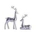 thumbnail image 1 of JeashCHAT Set of 2 Resin Reindeer Sculptures, Christmas Decorations Deer Statue, Reindeer Ornaments for Mantel Home Office Desk Decor, Xmas Gifts, 1 of 9