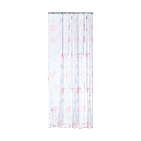 JeashCHAT Sheer Curtain , Color Geometric Circle Dots Pattern Curtain Panels Rod Pocket, Voile Drapes for Living Room Window 1 Panel