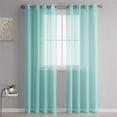 thumbnail image 1 of JeashCHAT Sheer Curtains Solid Color Window Curtain Panels Grommet Semi Sheer Drapes for Living Room Bedroom Home Decor, 1 Panel, 39"W x 98"L, Blue, 1 of 8