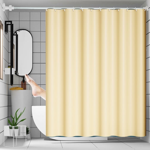 JeashCHAT Shower Curtain for Bathroom, 71" x 47" Shower Curtain Set with 9 Plastic Hooks, Waterproof Decorative Shower Curtain, Yellow