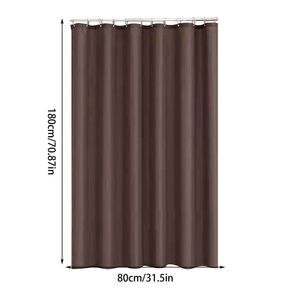 JeashCHAT Shower Curtains for Bathroom, Solid Color Waterproof Thick Polyester Cloth Bath Curtain Set with Hooks, Machine Washable, 31.5"x70.9", Coffee