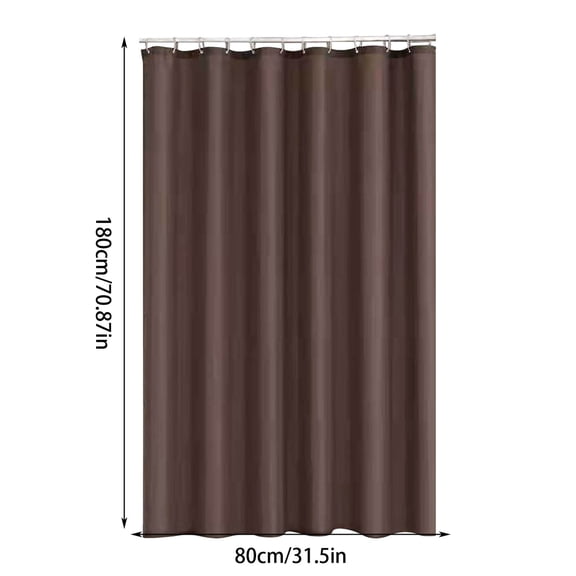JeashCHAT Shower Curtains for Bathroom, Solid Color Waterproof Thick Polyester Cloth Bath Curtain Set with Hooks, Machine Washable, 31.5"x70.9", Coffee