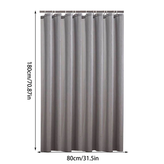 JeashCHAT Shower Curtains for Bathroom, Solid Color Waterproof Thick Polyester Cloth Bath Curtain Set with Hooks, Machine Washable, 31.5"x70.9", Light Gray