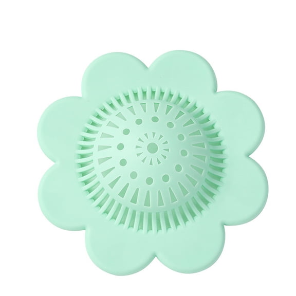 JeashCHAT Sink Drain Strainer , Universal Flower Shape Drain Hair Catcher, Reusable Sewer Anti-Clogging Sink Filter for Bathroom, Bathtub, Handbasin, Kitchen (Green)