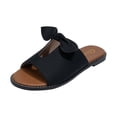 thumbnail image 1 of JeashCHAT Slip On Slide Sandals for Women New Bow Flat Shoes Women's Slippers Wear Casual One-line Women's Sandals (Black), 1 of 6