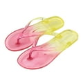 thumbnail image 1 of JeashCHAT Slip On Slide Sandals for Women Women's Sandwich Beach Sandals Outwear Mules Gradient Beach Shoes Herringbone Slippers (Yellow), 1 of 6