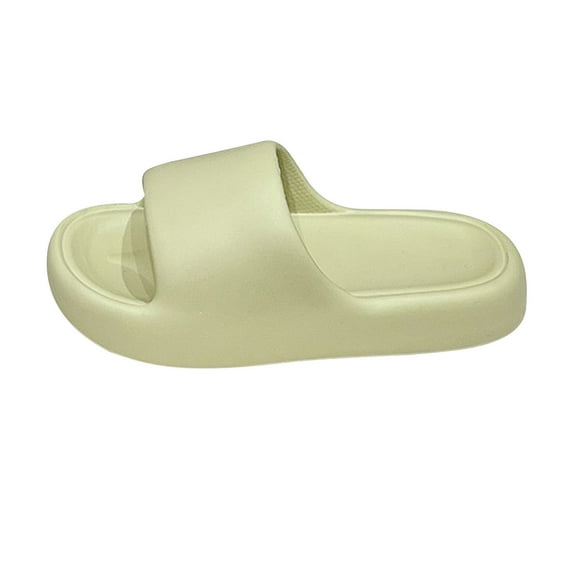 JeashCHAT Slip On Slide Sandals for Women and Men Solid Color Slippers Super Soft Breathable Anti-Slip Bedroom Home Slippers (Green)