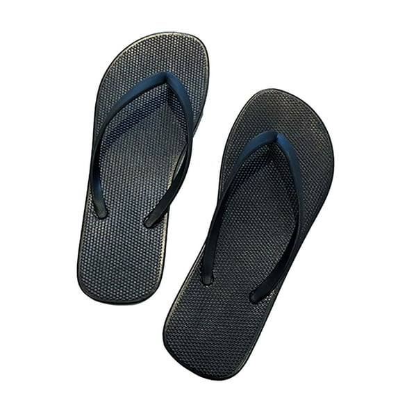 JeashCHAT Slip On Slide Sandals for Women Summer Outside Wear Couple Slippers Soft Sole Non-slip Solid Color Women's Sandals Flip Flops Beach Shoes (Black)