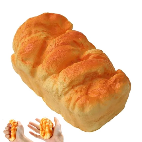 JeashCHAT Slow Rising Bread Stress Relief Toys, Realistic Food Bread Shaped Relieve Anxiety Sensory Toys, Stretchy Squeeze Toys for Adults, Gifts for Women Men