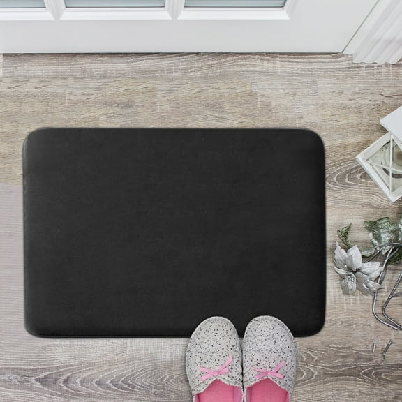 JeashCHAT Small Area Rug, 16x24 inch Bathroom Rug Ultra Soft Absorbent Anti-Slip Bath Mat Rectangular Throw Rug for Bedroom Home Decor, Black