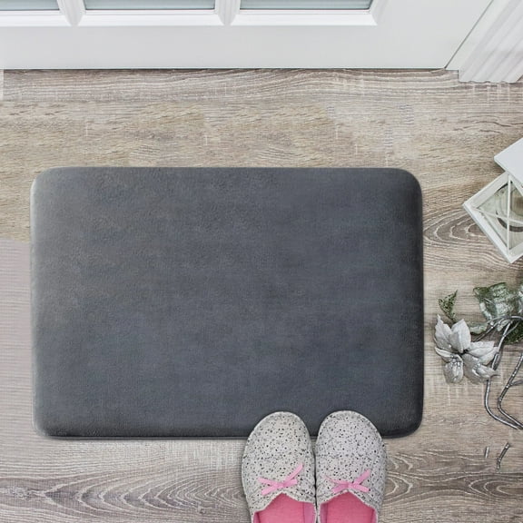 JeashCHAT Small Area Rug, 16x24 inch Bathroom Rug Ultra Soft Absorbent Anti-Slip Bath Mat Rectangular Throw Rug for Bedroom Home Decor, Gray