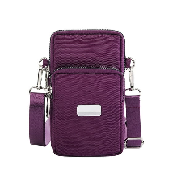 JeashCHAT Small Crossbody Bag Gifts for Women, Mini Phone Purses with Crossbody Strap, Cell Phone Bag 3 Layer Multi Pocket Nylon Shoulder Bag Handbag with Zipper Closure