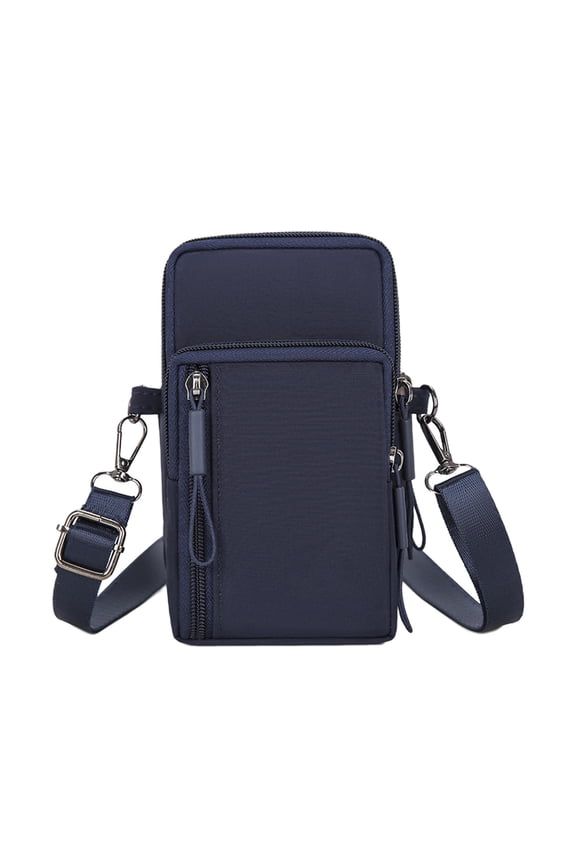 Small Crossbody Bag for Women, Cell Phone Purse with Adjustable Crossbody Strap, Mini Shoulder Bag Wallet, Nylon Arm Bag, Dark Blue