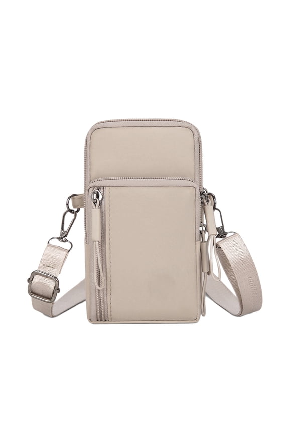 Small Crossbody Bag for Women, Cell Phone Purse with Adjustable Crossbody Strap, Mini Shoulder Bag Wallet, Nylon Arm Bag, Khaki