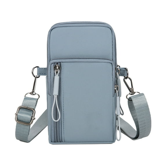 JeashCHAT Small Crossbody Bag for Women, Cell Phone Purse with Adjustable Crossbody Strap, Mini Shoulder Bag Wallet, Nylon Arm Bag, Sky Blue