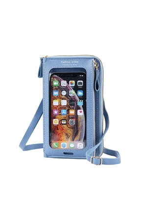 Small Crossbody Cell Phone Purse for Women, Phone Bag with Clear Touch Screen Window, Mini Shoulder Bag Wallet Handbag with Credit Card Slots