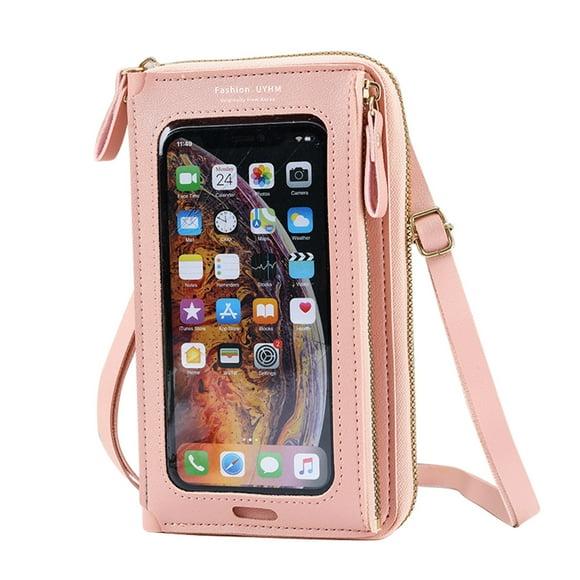 JeashCHAT Small Crossbody Cell Phone Purse for Women, Phone Bag with Clear Touch Screen Window, Mini Shoulder Bag Wallet Handbag with Credit Card Slots Clearance