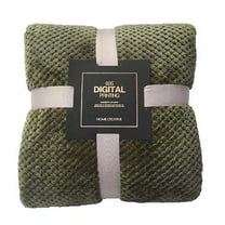 JeashCHAT Small Size Flannel Blanket Fleece Blanket for Sofa Couch Soft Warm Plaid Fleece Blanket Mesh Flannel Blanket Breathable, Green, 18 x 26 Inches