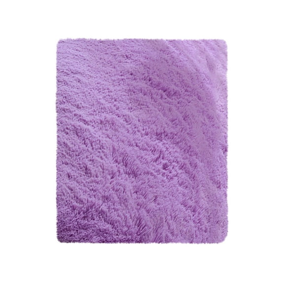 JeashCHAT Small Throw Rug , 20x32 inch Fluffy Shaggy Soft Area Rug Non Slip Bedside Rug Rectangular Carpet for Bedroom Nursery Dorm Room Decor, Purple