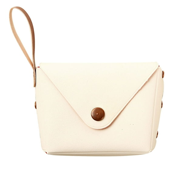 JeashCHAT Small Wallet Purse Gifts for Women, Kids and Little Girls, Solid Color Wallet Fashion Candy Color Handbag Card Holder, White